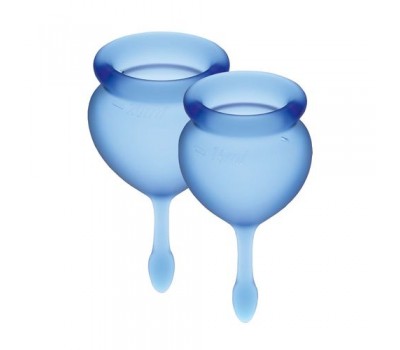 Набор менструальных чаш Satisfyer Feel Good (dark blue), 15мл и 20мл (мятая упаковка)