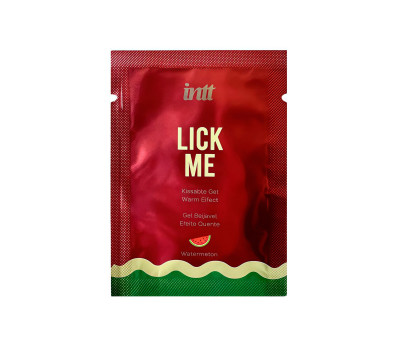 Пробник геля для оральных ласк с согревающим эффектом INTT Lick Me Kissable Gel Watermelon 2 мл