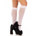 Носочки ажурные с рюшами Leg Avenue Sweetheart Ruffle Cuff Knee Highs White, высокие