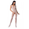 Бодистокинг Passion BS069 white, комбинезон, имитация чулок и боди