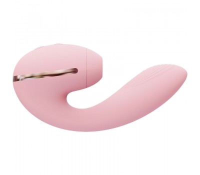 Вакуумный вибратор Kistoy Tina Mini Pink, вагинально-клиторальный