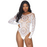 Боди Leg Avenue Snap crotch thong back teddy White M/L