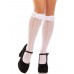 Носочки ажурные с рюшами Leg Avenue Sweetheart Ruffle Cuff Knee Highs White, высокие