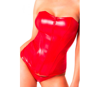 Корсет Noir Handmade F355 Red powerwetlook corset - XL