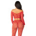 Комплект Leg Avenue Off The Shoulder Top and Footless Tights One Size, Red