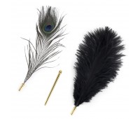 Щекоталка LOCKINK SEVANDA Natural Peacock Flirting Feather Tickler, перо павлина