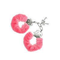 Наручники S Pleasures Furry Cuffs Pink (мятая упаковка!!!)