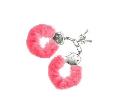Наручники S Pleasures Furry Cuffs Pink (мятая упаковка!!!)
