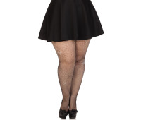 Колготки Leg Avenue Rhinestone micro net tights Plus size Black, мелкая сетка, стразы