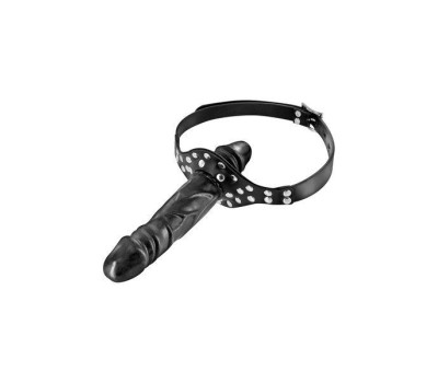 Кляп с двойным фаллоимитатором Fetish Tentation Double Penis Gag Black (мятая упаковка!!!)