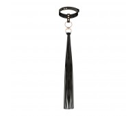 Ошейник с флоггером Rosy Gold - Collar with Flogger - Black