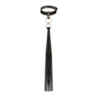 Ошейник с флоггером Rosy Gold - Collar with Flogger - Black