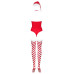 Боди Obsessive Kissmas teddy red L/XL (мятая упаковка!!!)