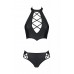 Комплект из эко-кожи Nancy Bikini black 4XL/5XL - Passion, бра и трусики с имитацией шнуровки
