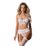 Комплект Obsessive Premisis White 3-pcs crotchless set S/M
