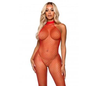 Бодистокинг Leg Avenue Racer neck bodystocking Red