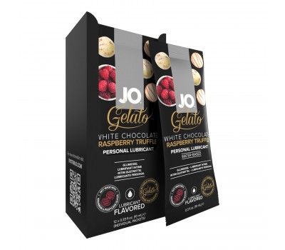 Набор лубрикантов Foil Display Box – JO Gelato - White Chocolate Raspberry – 12 x 10ml