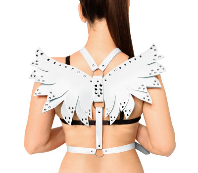 Женская портупея Art of Sex - Wings белая L-2XL, экокожа