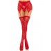 Чулки Leg Avenue Leg Avenue Lace thigh highs & garterbelt Red One Size