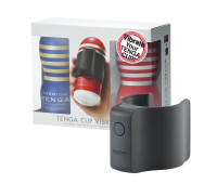 Вибронасадка Tenga CUP VIBRATOR, 7 режимов, 2 мастурбатора в комплекте