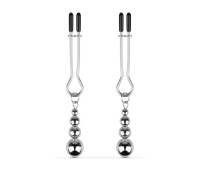 Зажимы для сосков Bedroom Fantasies: Nipple Clamps with Beaded Chain - Silver