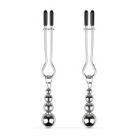 Зажимы для сосков Bedroom Fantasies: Nipple Clamps with Beaded Chain - Silver