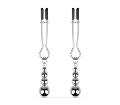 Зажимы для сосков Bedroom Fantasies: Nipple Clamps with Beaded Chain - Silver