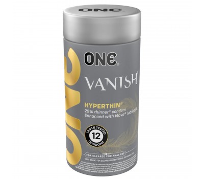 Презервативы ONE Vanish Hyperthin 12 шт, подарочная упаковка тюб