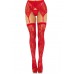 Чулки Leg Avenue Leg Avenue Lace thigh highs & garterbelt Red One Size