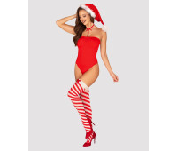 Боди Obsessive Kissmas teddy red L/XL (мятая упаковка!!!)
