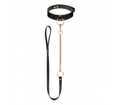 Ошейник с поводком Rosy Gold - Collar with Leash - Black