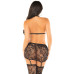 Комплект Leg Avenue Bra Top, Garter Skirt and Stockings One Size, Black