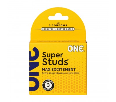 Презервативы ONE Super Studs 3 шт, картонная коробка