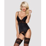Obsessive 810-COR-1 corset & thong black L/XL