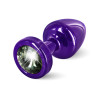 Анальная пробка со стразом Diogol ANNI round purple Карбонадо 25мм