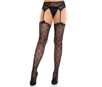 Колготки-чулки Leg Avenue Heart Garterbelt Stockings One Size Black
