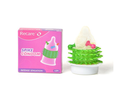 Насадка на член Recare Spike Condom Pink (презерватив с шариками и рядами шипов)