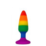 Анальная пробка Wooomy Hiperloo Silicone Rainbow Plug S
