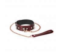 Ошейник с поводком Liebe Seele Wine Red Collar and Leash