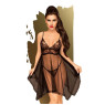Бэби-долл с ажурным браллетом и ассиметричным подолом Penthouse - Naughty Doll Black S/M