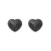 Накладки-сердечки на соски со стразами Obsessive A750 nipple covers, черные (мятая упаковка!!!)
