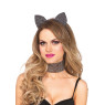 Leg Avenue Cat ear headband & choker set Black