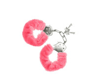 Наручники S Pleasures Furry Cuffs Pink с пушистой отделкой, 2 ключа в комплекте