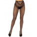 Чулки Leg Avenue Crotchless Net Tights with Heart Backseam Black One Size