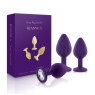 Набор анальных пробок с кристаллом Rianne S: Booty Plug Set Purple, диаметр 2,7см, 3,5см, 4,1см