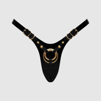 Трусики для страпона Strap-On-Me Leatherette Harness Fabulous - One Size - Black Glossy