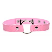 Чокер Master Series Kinky Kitty Ring Slim Choker - Pink