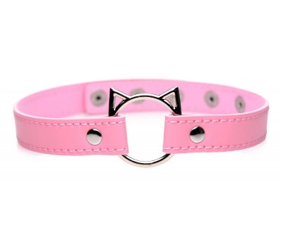 Чокер Master Series Kinky Kitty Ring Slim Choker - Pink