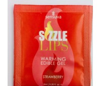 Пробник массажного геля Sensuva - Sizzle Lips Strawberry (6 мл)
